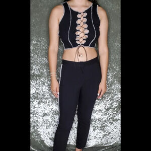 Zara Black Side Stripe Pants